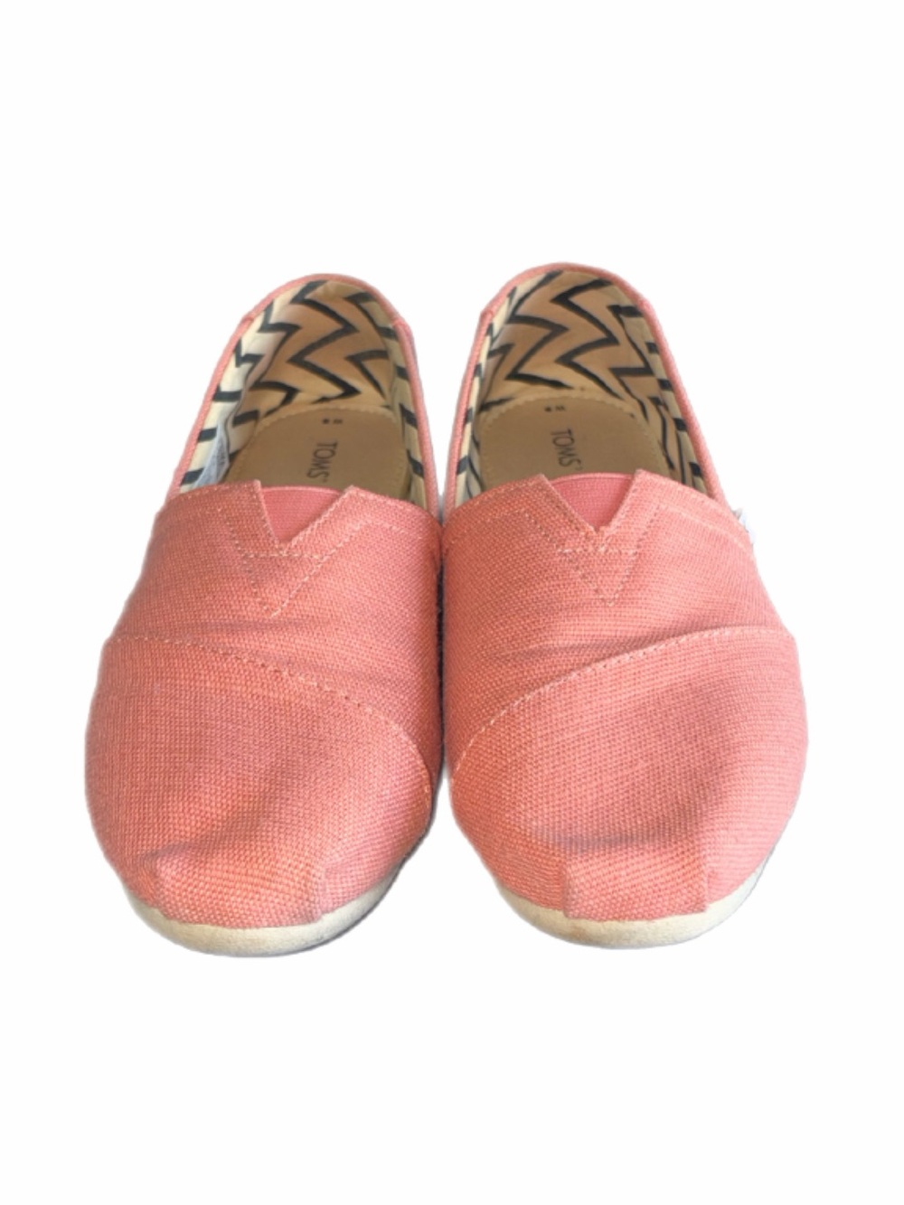 TOMS Alpargata Peach Pink Heritage Canvas Women's Slip-On Size 9